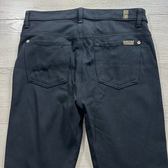 7 For All Mankind Black Mid Rise Skinny Pants - Picture 5 of 12
